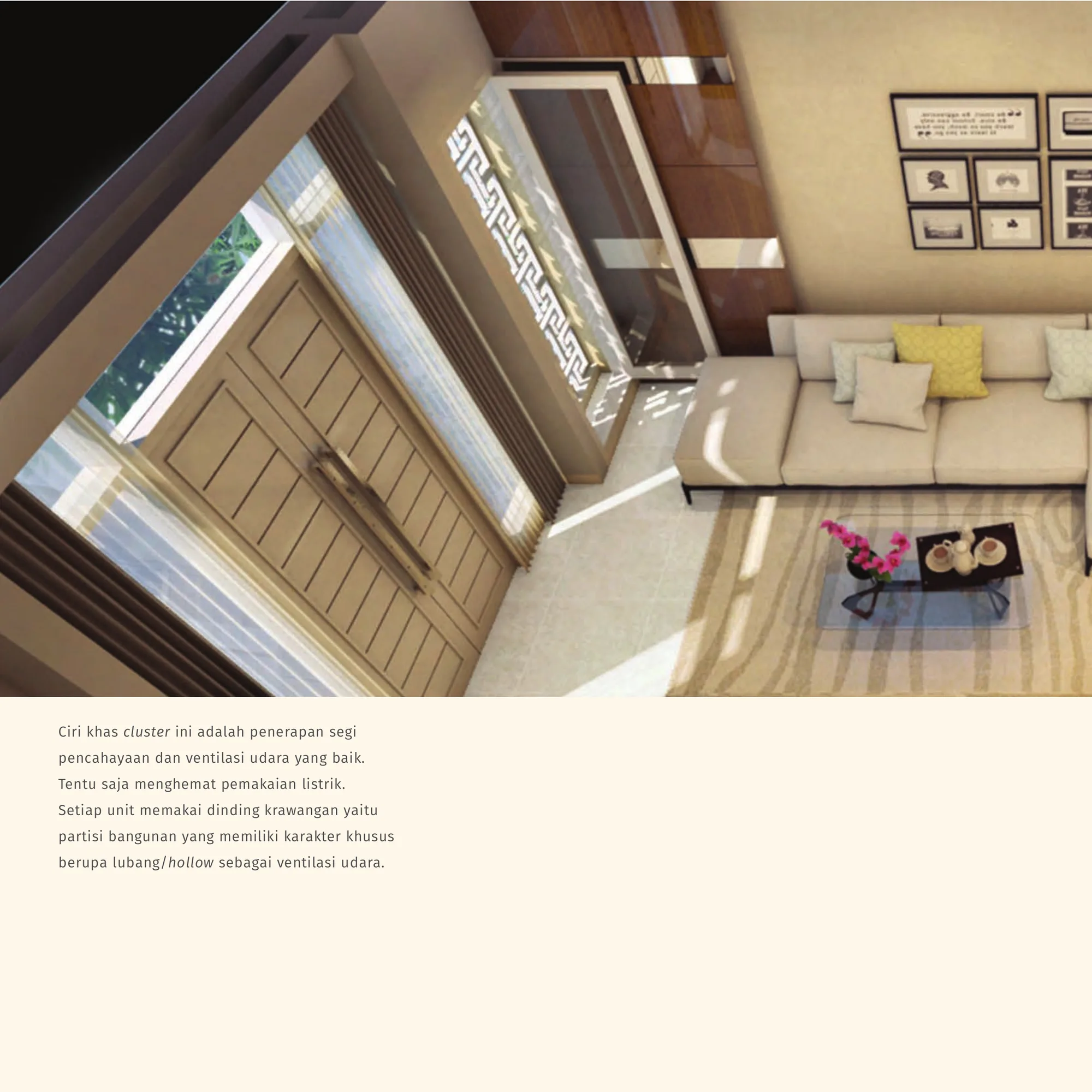 Interior 3D Amanda — living & dining area