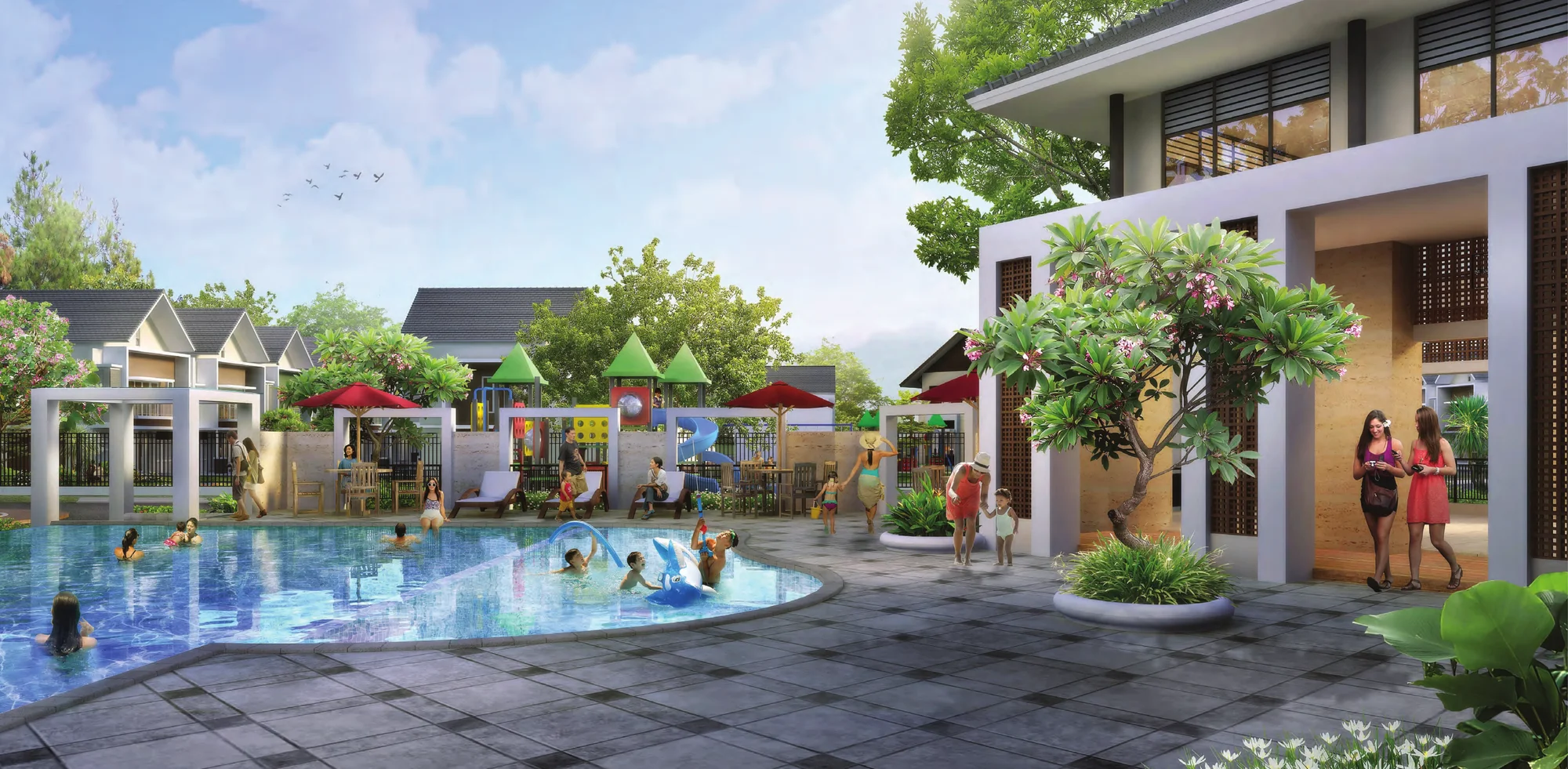 Kolam renang & playground Club House Btari