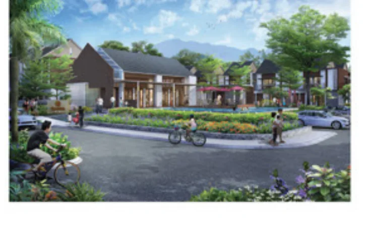 Jalan internal cluster Cynthia — suasana hijau & rindang