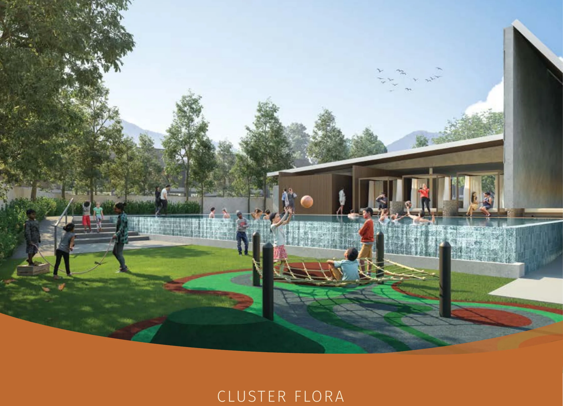 Area bermain & kolam renang Clubhouse Flora
