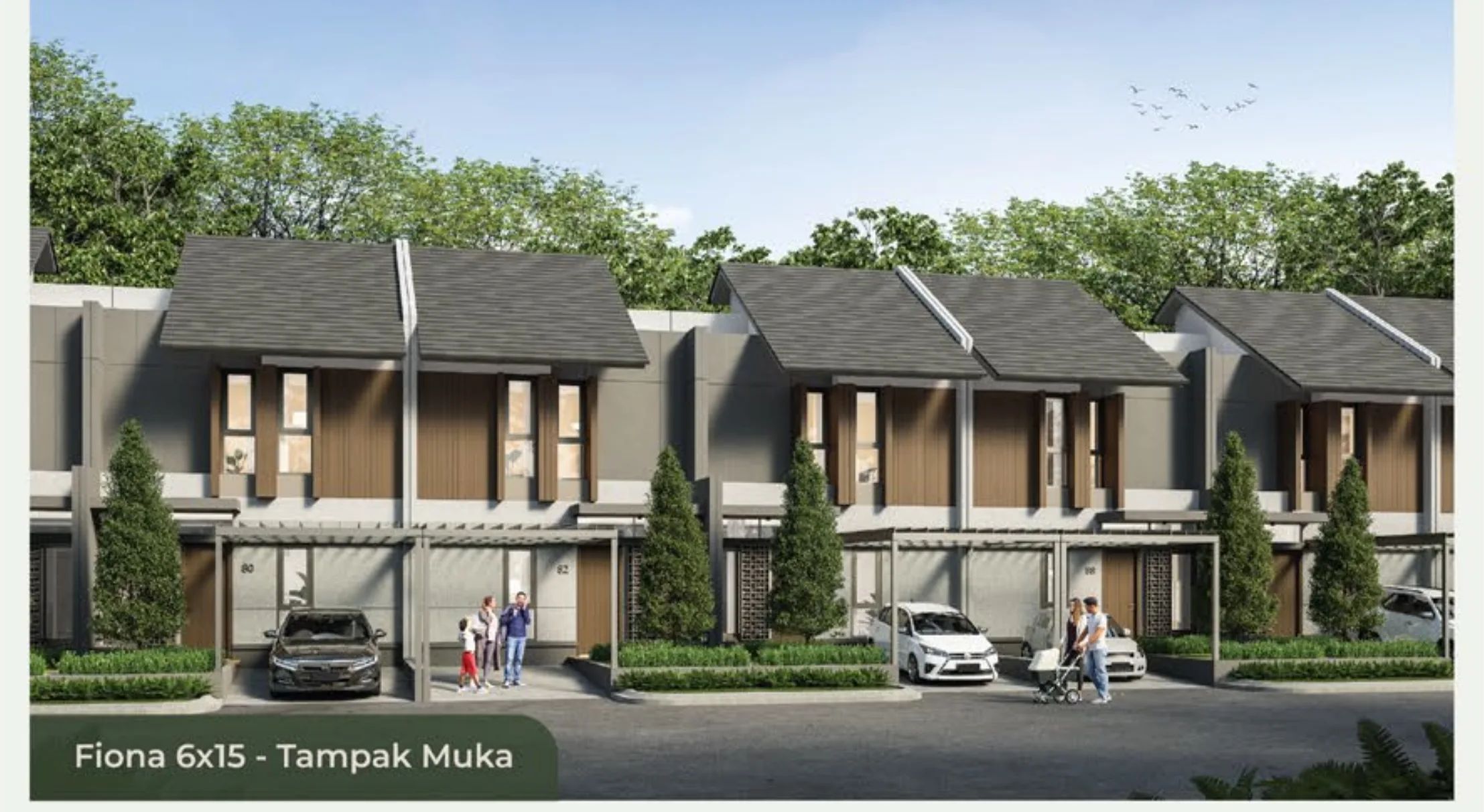 Fiona 6×15 — tampak muka tropis modern