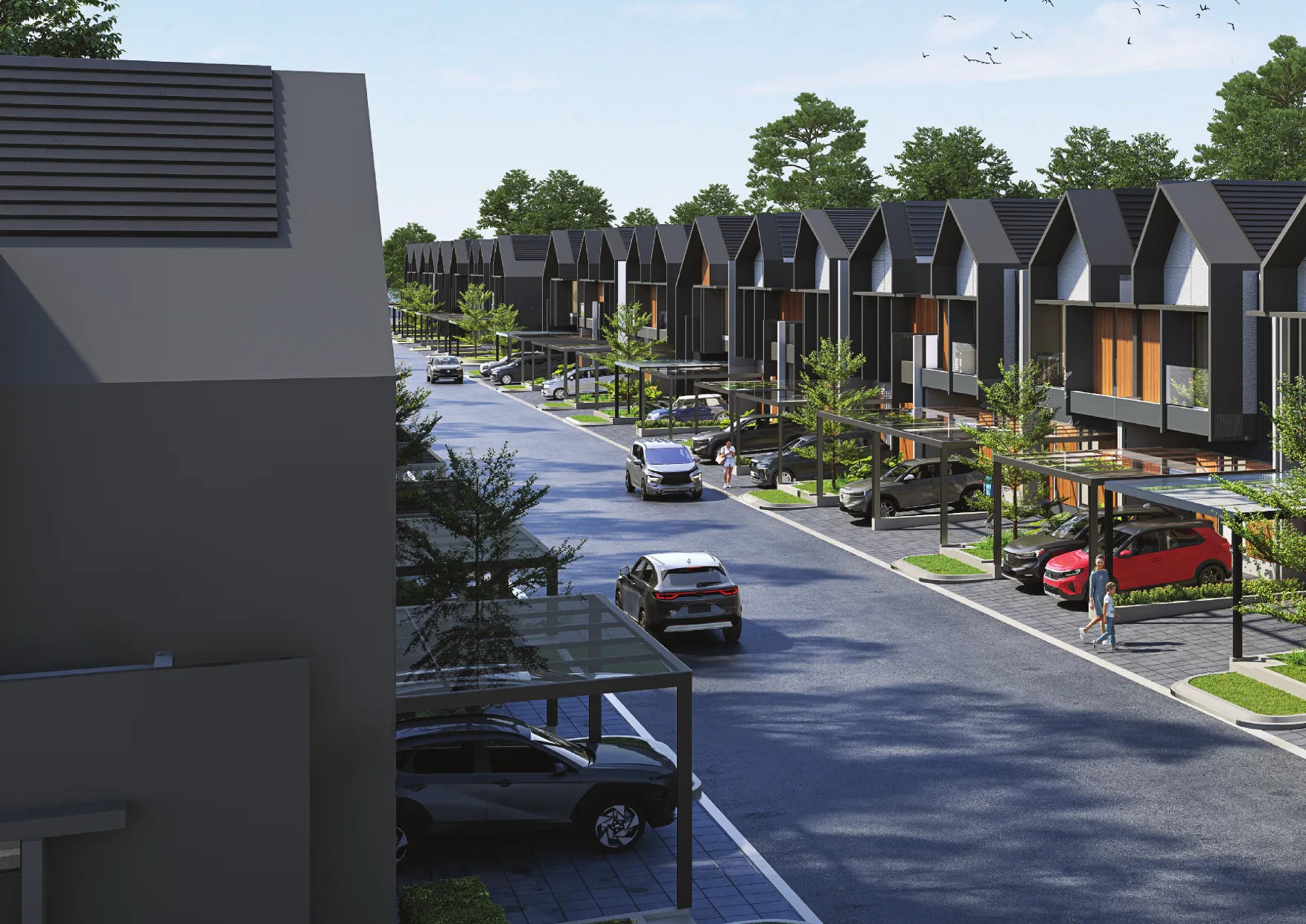 Streetscape aerial Genova