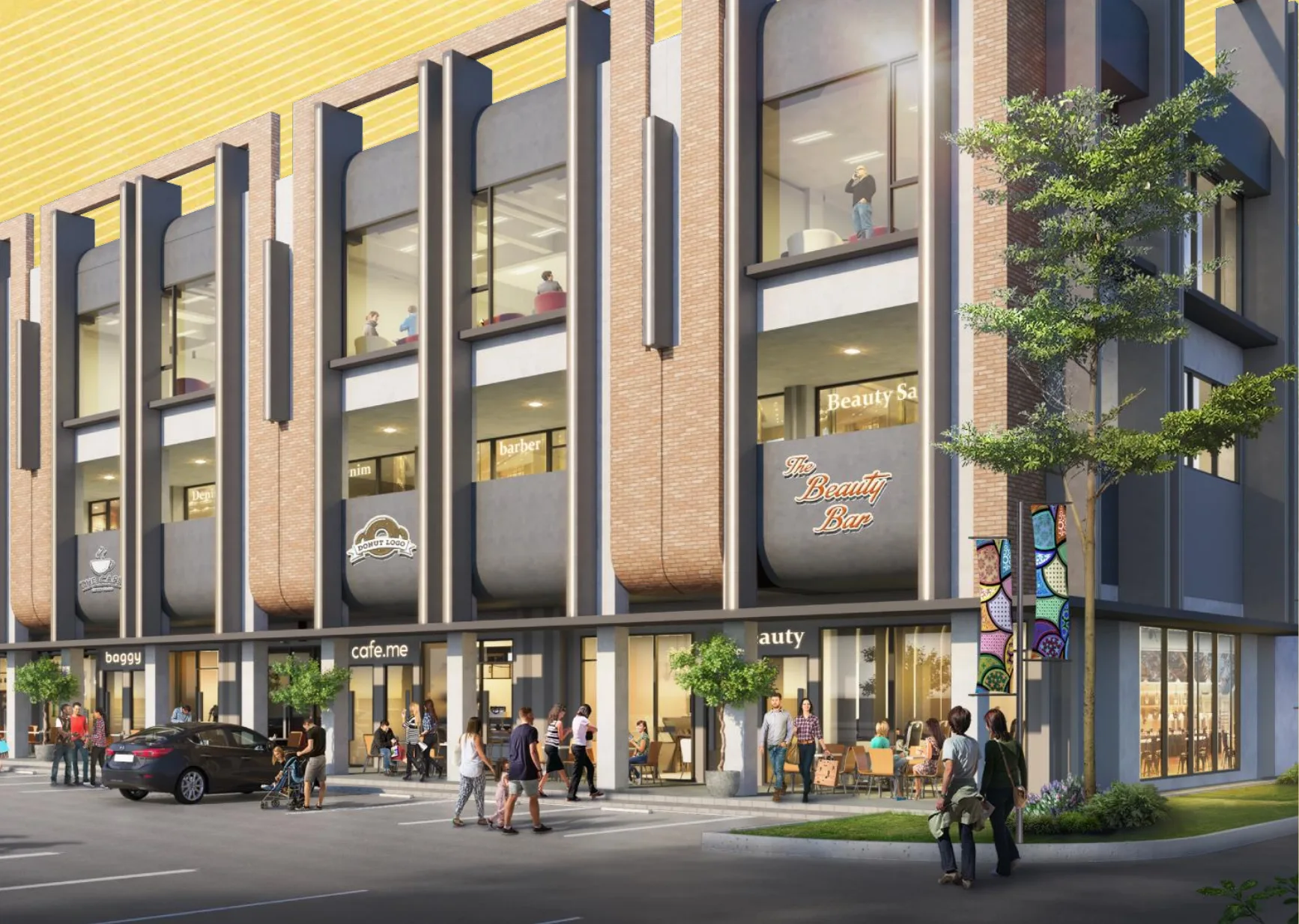 Sapphire Commercial — tampak siang, deretan unit ruko