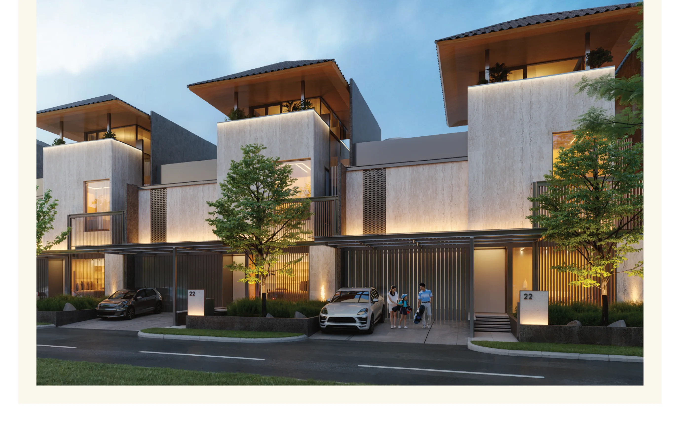 Xandari 12×28 — fasad evening render